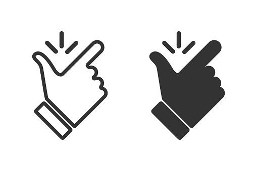 Like easy vector icon. Snap finger icons,isolated. Flicking fingers. Popular gesturing or symbols. vector illustration