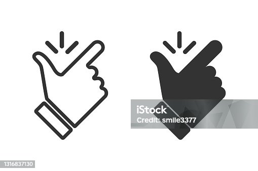 istock Like easy vector icon. Snap finger icons,isolated. Flicking fingers. Popular gesturing or symbols. vector illustration 1316837130
