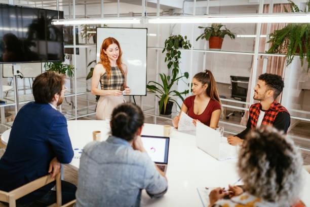 istock Project planning in office - teamwork after covid-19 1316844026