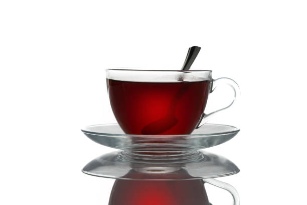 Cup of tea on white background