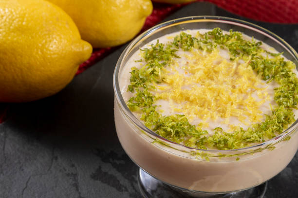 istock Lemon mousse in crystal bowl with lemon zest 1316848274