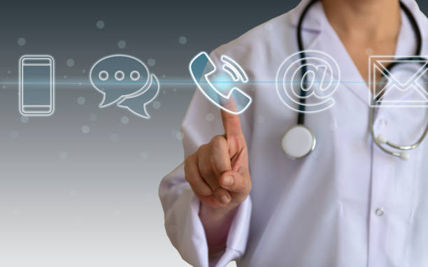 istock Contact Us Medical Touchscreen Concept 1316848283
