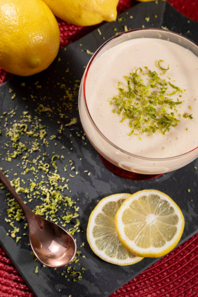 istock Lemon mousse in crystal bowl with lemon zest 1316848357
