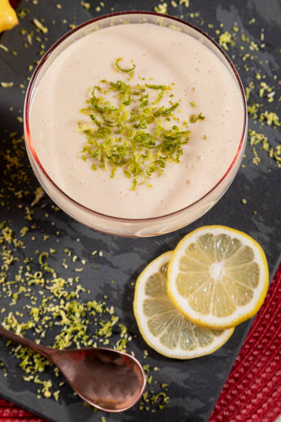 istock Lemon mousse in crystal bowl with lemon zest 1316848359