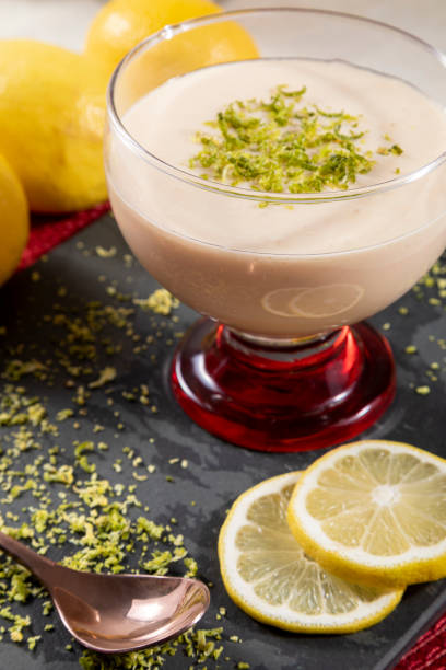 istock Lemon mousse in crystal bowl with lemon zest 1316848363