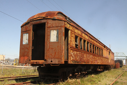 Condemned rusting train carriages at Lahore Railway Station Pakistan