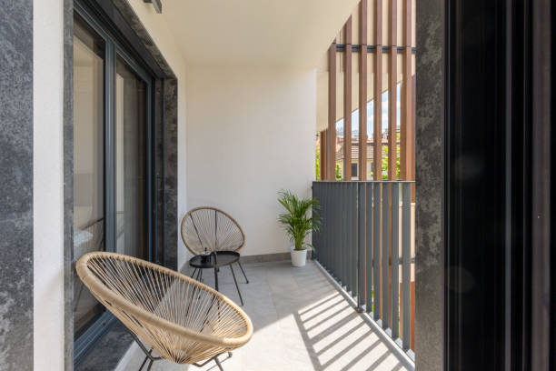 istock Apartment building interior , new restored terrace 1316849544
