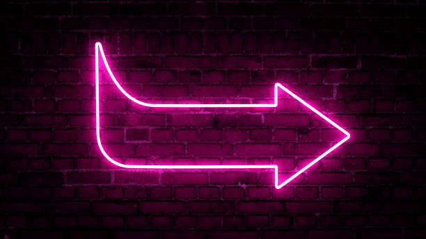 istock 3D rendering of glowing neon arrows on a brick wall background 1316859252