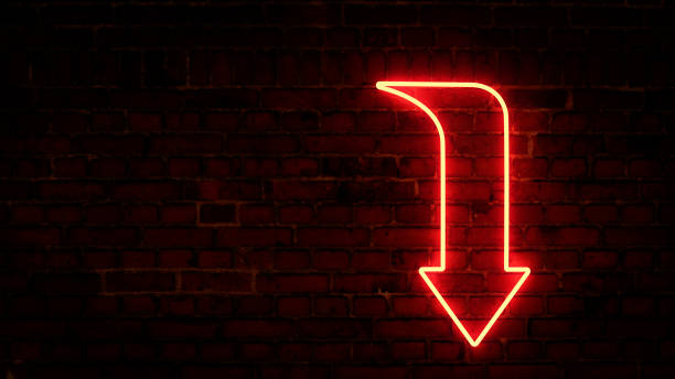 istock 3D rendering of glowing neon arrows on a brick wall background 1316859408