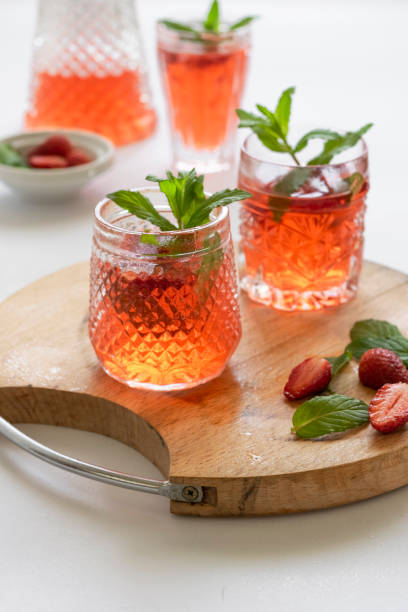 istock Refreshing summer drink with strawberry and mint 1316860365