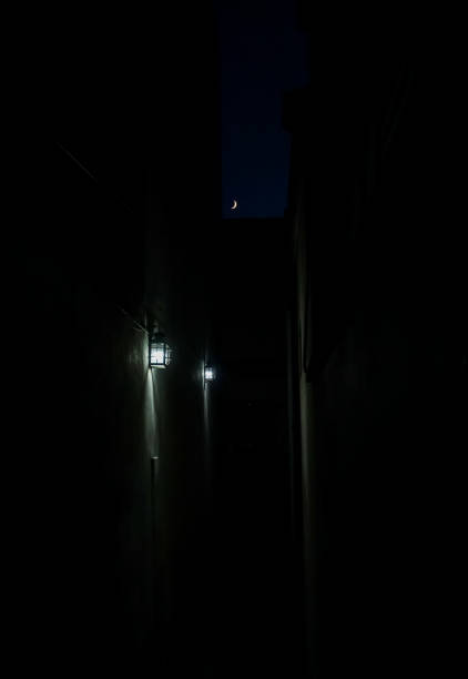 istock Old lamps and moon in the night 1316867542