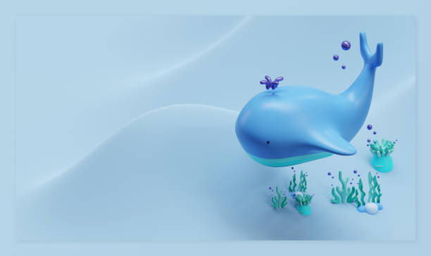 istock World Oceans Day Landing Page Template With Whale 3D Rendering Illustration 1316868970