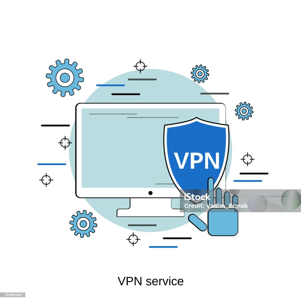 Vpn Design Vector Vpn Service Vector Concept Stock Illustration - Download Image Now ...
