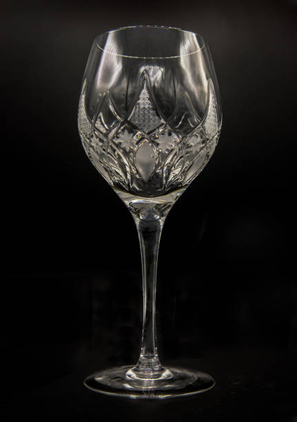 istock Empty crystal glass for wine on black background. 1316879153