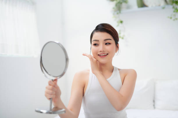 istock Beautiful sensual woman touching her face. 1316889157