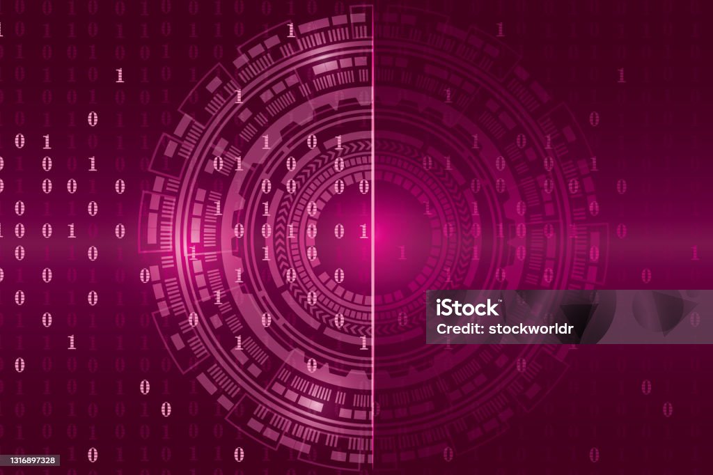 Abstract Technology Binary Code Pink Background Stock Illustration ...