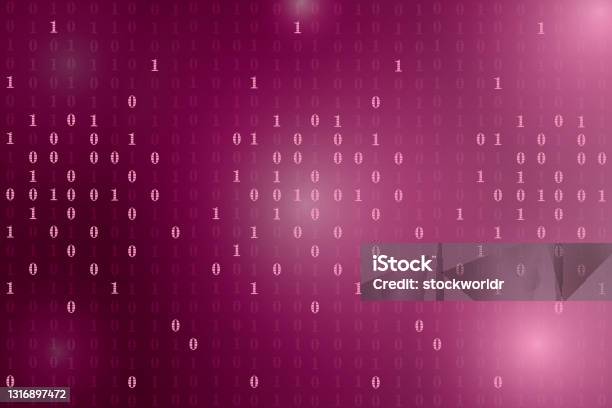 Abstract Technology Binary Code Pink Background Stock Illustration ...
