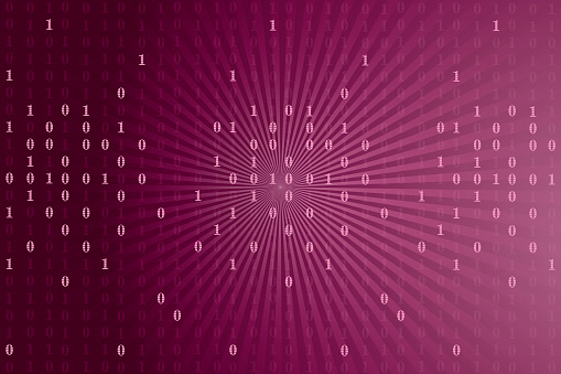 Abstract Technology Binary Code Pink Background Stock Illustration ...