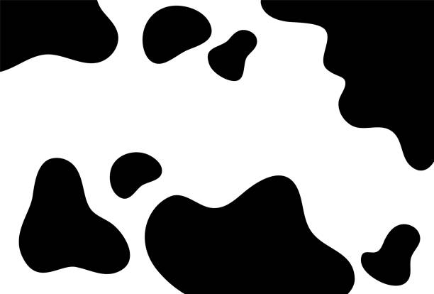 czarno-biała ilustracja wzoru krowy - hide stock illustrations