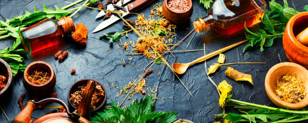 istock Healing herbs and roots in natural herbal medicine 1316903975