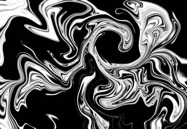 istock Abstract black and white backgrounds .Designs for wrapping paper, wallpaper and more.  Modern liquid art, digital illustration. Pattern of ink stains. 1316906562