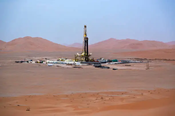 Exploratory drilling rin in the Rub' Al-khali desert.