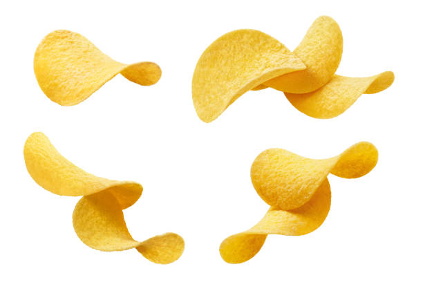 istock Collection of potato chips on white 1316917062