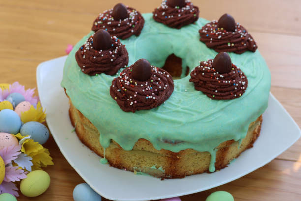istock Easter chiffon cake with chocolate nests decoration 1316920031