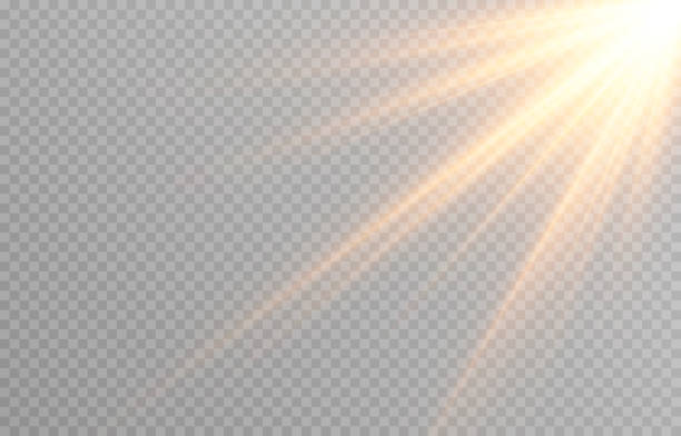 vektor goldenes licht. sonne, sonnenstrahlen, morgendämmerung, stern, fackel png. goldener stern. golden flash png. - ray stock-grafiken, -clipart, -cartoons und -symbole