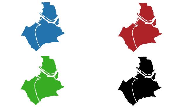 stockillustraties, clipart, cartoons en iconen met ontwerp silhouetkaart van nijmegen in holland - nijmegen