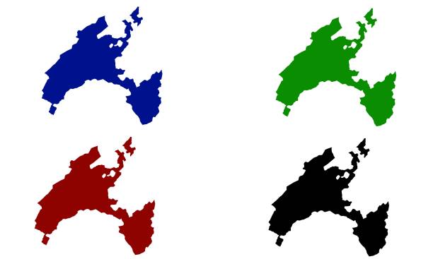 projekt sylwetka mapa vaud canton w szwajcarii - berne canton stock illustrations
