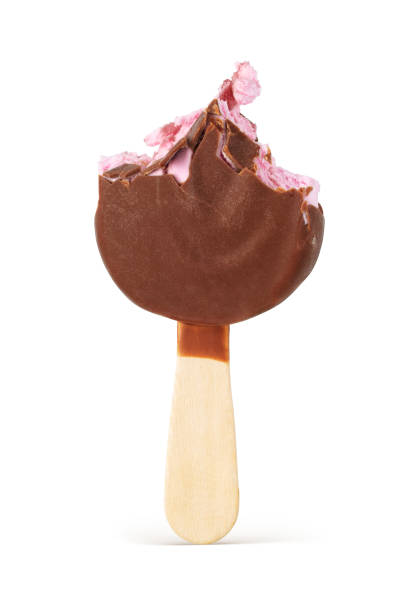 istock Brown bitten chocolate coated popsicle ice cream isolated. 1316921530