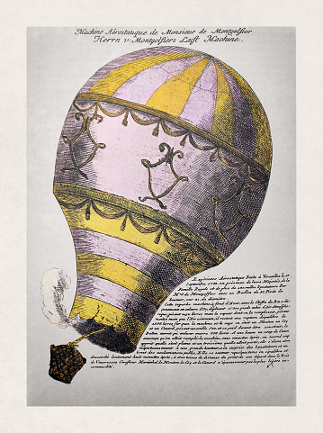 Demonstration on September 19, 1783 in Versailles in front of Louis XVI of the Montgolfier brothers' hot air balloon.