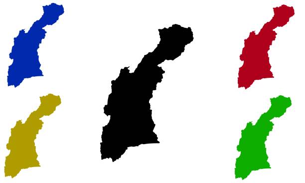 sylwetka mapy regionu zachodniego w sinegal - senegal dakar region africa map stock illustrations