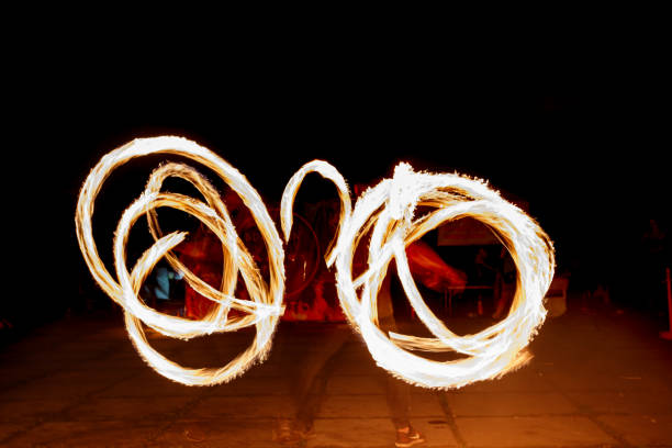 istock Fire show, rotation of fire 1316926667