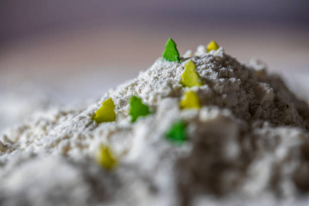 Mountain of flour with trees made of sugar