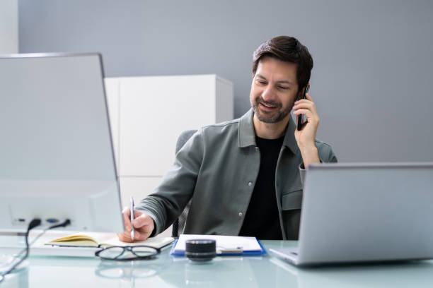 istock Receptionist Phone Call On Corporate Telephone 1316934271