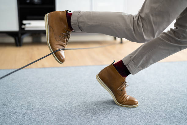 istock Wire Cord Trip Over And Fall. Feet Stumble 1316937707