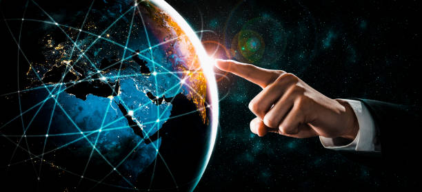 istock Global network connection covering earth with link of innovative perception 1316937969