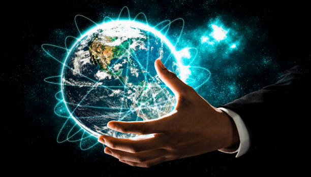 istock Global network connection covering earth with link of innovative perception 1316938024