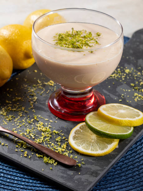 istock Lemon mousse in crystal bowl with lemon zest 1316938642