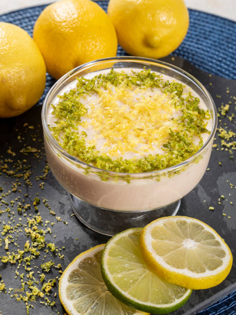 istock Lemon mousse in crystal bowl with lemon zest 1316938750