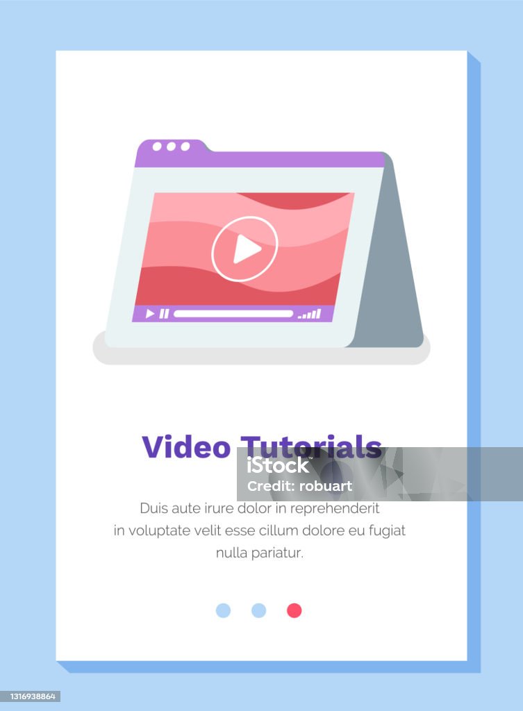 Online Video Tutorials Webinar Elearning Vector Illutration Website ...