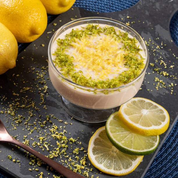 istock Lemon mousse in crystal bowl with lemon zest 1316938886