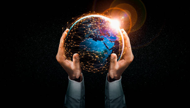 istock Global network connection covering earth with link of innovative perception 1316938907