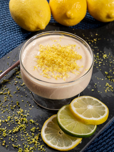 istock Lemon mousse in crystal bowl with lemon zest 1316938987