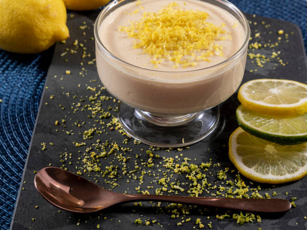 istock Lemon mousse in crystal bowl with lemon zest 1316939016