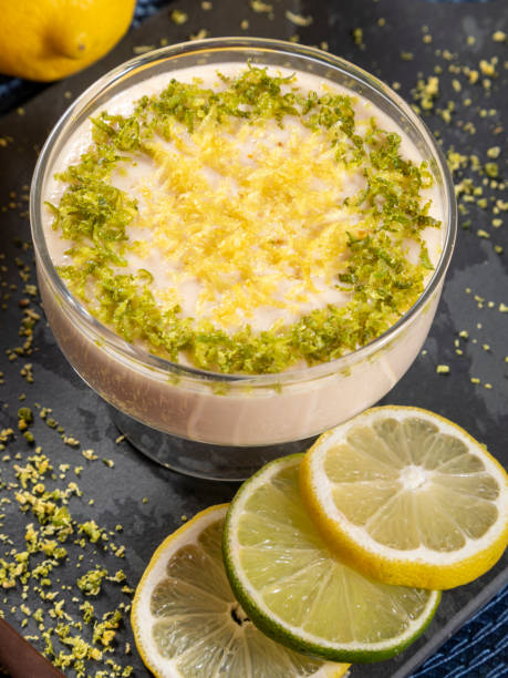 istock Lemon mousse in crystal bowl with lemon zest 1316939036
