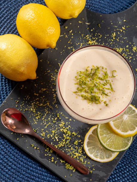 istock Lemon mousse in crystal bowl with lemon zest 1316939037
