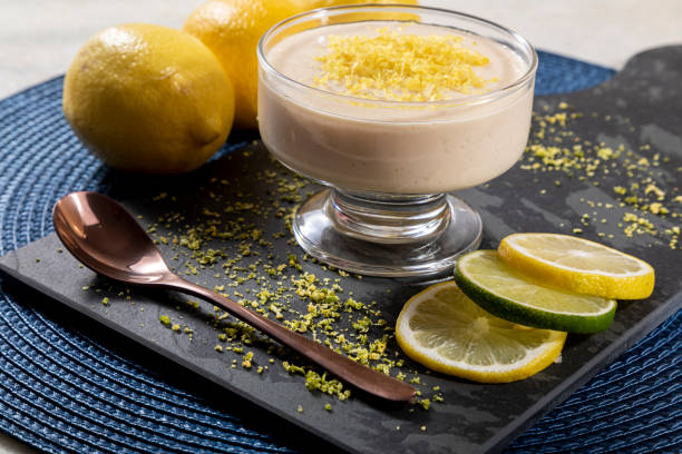 istock Lemon mousse in crystal bowl with lemon zest 1316939091